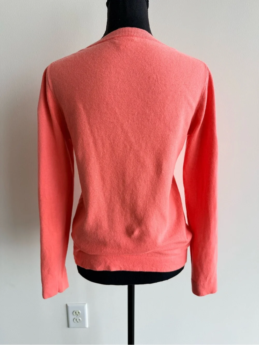 J.Crew Wool Blend Crew Neck Sweater Coral Peach Pink Long Sleeve